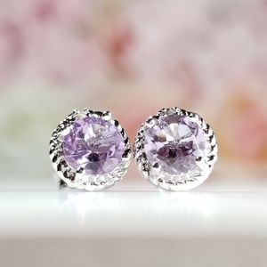 ⚫ Amethyst Sterling Silver Earrings